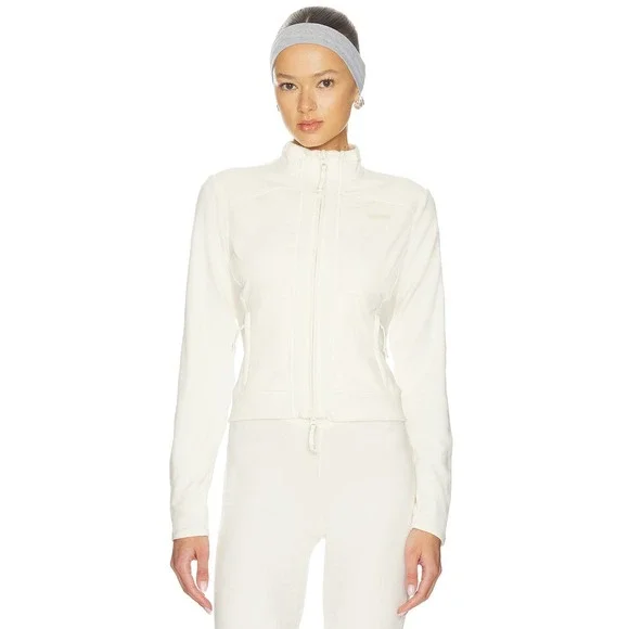 SKIMS Fleece Lounge Fitted Jacket Ecru XS New With Tags - Picture 1 of 8